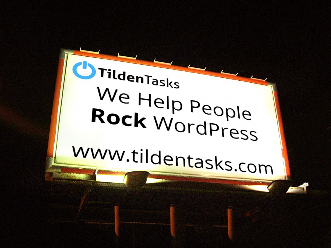 Tilden Tasks advertising on a billboard